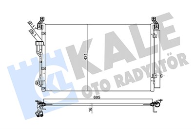 KLİMA RADYATÖRÜ ( KONDENSER ) KURUTUCULU AL/AL HYUNDAI IX55 3.8 V6 4WD 11=> 