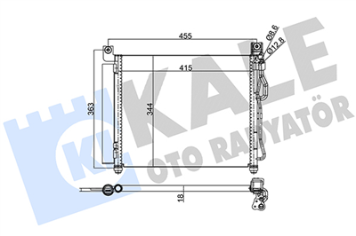 KLİMA RADYATÖRÜ ( KONDENSER ) KURUTUCULU AL/AL KIA PICANTO 1.0-1.1 04=>, 1.1 CRDI 05=> (437x348x18) 