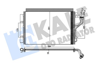 KLİMA RADYATÖRÜ ( KONDENSER ) KURUTUCULU AL/AL HYUNDAI I30 1.4 14-16, 1.6 11-15, ELANTRA 1.6 11-15 