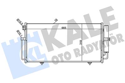 KLİMA RADYATÖRÜ ( KONDENSER ) KURUTUCULU AL/AL SUBARU IMPREZA 1.6 AWD 00-09, 2.0 I AWD 00-09, 2.5 I WRX AWD 05-08 (670x318x16) 