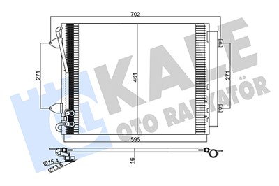 KLİMA RADYATÖRÜ ( KONDENSER ) KURUTUCULU AL/AL VOLKSWAGEN PASSAT CC 1.6-2.0 TDI, 1.6-2.0 FSI 575X460X16MM 