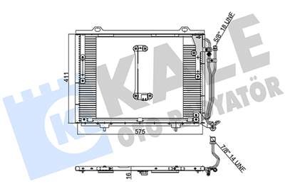 KLİMA RADYATÖRÜ ( KONDENSER ) KURUTUCULU AL/AL MERCEDES-BENZ C SERİSİ W202 97-00, T S202 97-01 (590x440x16) 