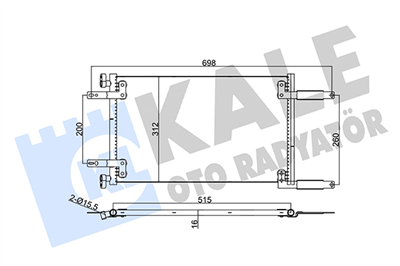 KLİMA RADYATÖRÜ ( KONDENSER ) KURUTUCULU AL/AL FIAT DOBLO 1.9D 