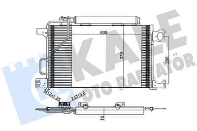 KLİMA RADYATÖRÜ ( KONDENSER ) KURUTUCULU AL/AL MERCEDES-BENZ C SERİSİ W203 02-07, T S203 01-07, COUPE CL203 02-08 (630x375x16) 