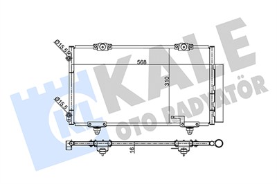 KLİMA RADYATÖRÜ ( KONDENSER ) KURUTUCULU AL/AL TOYOTA AVENSIS 1.6-1.8-2.0 97-00, 2.0 TD 97-03 