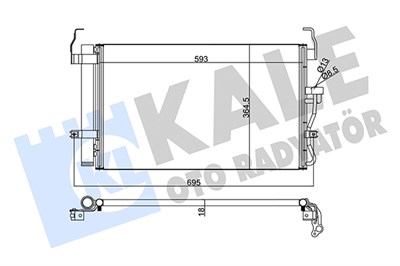 KLİMA RADYATÖRÜ ( KONDENSER ) KURUTUCULU AL/AL HYUNDAI ELANTRA 1.6 00-06 (590x363x18) 