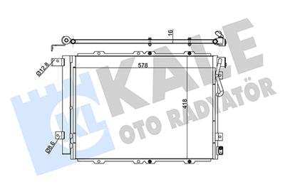 KLİMA RADYATÖRÜ ( KONDENSER ) KURUTUCULU AL/AL KIA SORENTO I 2.4 02=>, 3.3 V6 06=>, 3.3 V6 4WD 07=>, 3.5 V6 4WD 02=>, 2.5 CRDI 02=> 