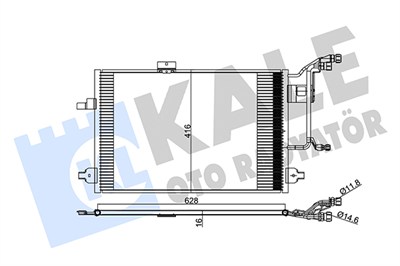 KLİMA RADYATÖRÜ ( KONDENSER ) KURUTUCULU AL/AL AUDI A6 2.5 TDI 97-05, 2.5 TDI QUATTRO 97-05, ALLROAD 2.5 TDI QUATTRO 00-05 (641x409x16) 