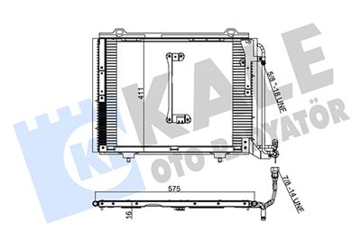 KLİMA RADYATÖRÜ ( KONDENSER ) KURUTUCULU AL/AL MERCEDES-BENZ W202 93=> W208 97=> (595X411X16) 