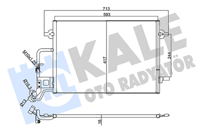 KLİMA RADYATÖRÜ ( KONDENSER ) KURUTUCULU AL/AL VOLKSWAGEN PASSAT 1.9 TDI, SKODA SUPERB 1.8 T, 1.9, 2.0, 2.5 TDI 02-08 