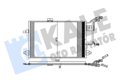 KLİMA RADYATÖRÜ ( KONDENSER ) KURUTUCULU AL/AL AUDI A6 2.5 TDI 97-05, 2.5 TDI QUATTRO 97-05, ALLROAD 2.5 TDI QUATTRO 00-05 (641x409x16) 