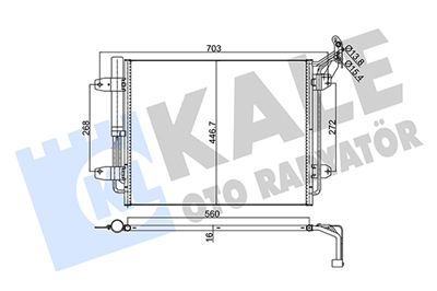 KLİMA RADYATÖRÜ ( KONDENSER ) KURUTUCULU AL/AL VOLKSWAGEN TIGUAN 1.4 TSI 08-18, 2.0 TFSI 4 MOTION 07-18, TSI 4MOTION 11-18, 2.0 TDI 10-18, 2.0 TDI 4MOTION 07-18 ( 540x450x16 ) 