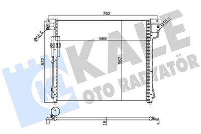 KLİMA RADYATÖRÜ ( KONDENSER ) KURUTUCULU AL/AL NISSAN NP300 NAVARA 2.5 DCI 05=>, 2.5 DCI 4WD 05=>, PATHFINDER III 2.5 DCI 4WD 05=> (688x570x18) 