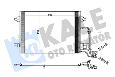 KLİMA RADYATÖRÜ ( KONDENSER ) KURUTUCULU AL/AL AUDI A6 2.5 TDI 97-05, 2.5 TDI QUATTRO 97-05 (615x420x18) 