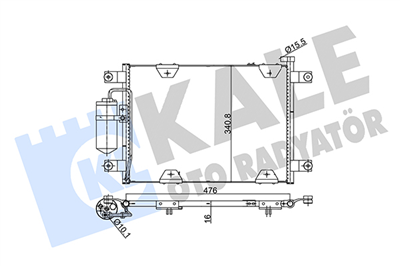 KLİMA RADYATÖRÜ ( KONDENSER ) KURUTUCULU AL/AL SUZUKI GRAND VITARA I 1.6-2.0 4X4 98-03, 2.5 V6 4X4 01-03, 2.0 TD 4X4 98-03 