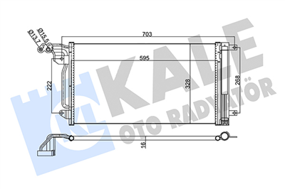 KLİMA RADYATÖRÜ ( KONDENSER ) KURUTUCULU AL/AL SEAT IBIZA V, VOLKSWAGEN POLO 09=>, SKODA FABIA 1.2, 1.2TSI, 1.4, 1.2-1.6TDI 10=> 