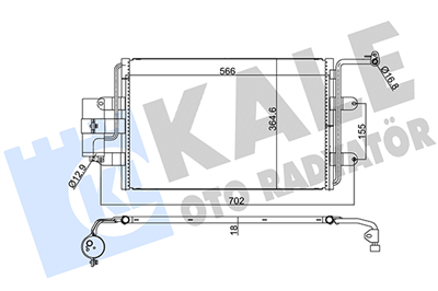 KLİMA RADYATÖRÜ ( KONDENSER ) KURUTUCULU AL/AL AUDI A3, TT, VOLKSWAGEN BORA, GOLF, SKODA OCTAVIA 1,4I-16V 98=> 