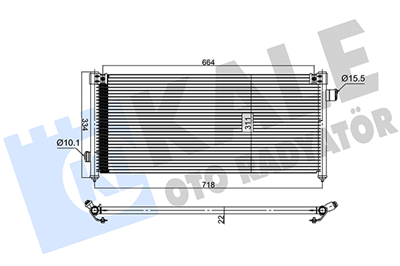 KLİMA RADYATÖRÜ ( KONDENSER ) KURUTUCULU AL/AL SUBARU LEGACY II 2.0 I 94-99, 2.0-2.2 I 4WD 94-99 