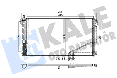 KLİMA RADYATÖRÜ ( KONDENSER ) KURUTUCULU AL/AL MERCEDES-BENZ C SERİSİ W203 00-07 (665X368X16) 