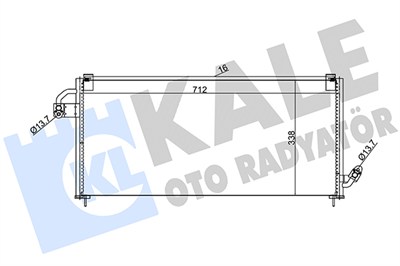 KLİMA RADYATÖRÜ ( KONDENSER ) KURUTUCULU AL/AL SUBARU FORESTER 2.0 AWD 08-13, 10=>, 2.5 AWD 08-13, 2.0 D AWD 08-13 (720x308x16) 