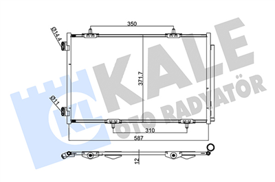 KLİMA RADYATÖRÜ ( KONDENSER ) KURUTUCULU AL/AL PEUGEOT 301, CITROEN C-ELYSEE 1.2-1.6 VTI, 1.6 HDI 