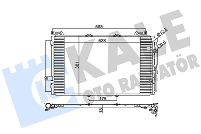 KLİMA RADYATÖRÜ ( KONDENSER ) KURUTUCULU AL/AL HYUNDAI MATRIX 1.6-1.8 01-10 (587x352x18) 