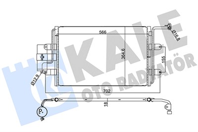 KLİMA RADYATÖRÜ ( KONDENSER ) KURUTUCULU AL/AL AUDI A3, TT, VOLKSWAGEN BORA, GOLF, SKODA OCTAVIA 1,4I-16V 98=> 