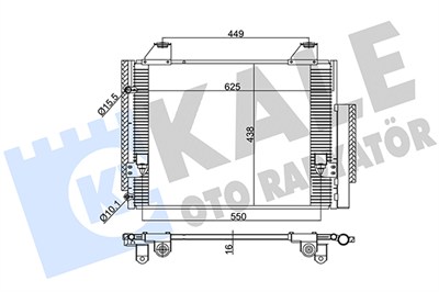 KLİMA RADYATÖRÜ ( KONDENSER ) KURUTUCULU AL/AL TOYOTA HILUX VII 2.5 D-4D 05-15, 2.4 D 4WD 05-15, 3.0 D-4D 4WD 05-15 ( 274x439x16 ) 