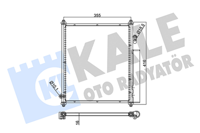 KLİMA RADYATÖRÜ ( KONDENSER ) KURUTUCULU AL/AL HONDA JAZZ II 1.2-1.4 (370x408x16) 