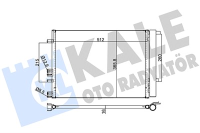 KLİMA RADYATÖRÜ ( KONDENSER ) KURUTUCULU AL/AL HYUNDAI I20 1.2-1.4 08-15, 1.6 08-12 359x328x16MM 