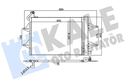 KLİMA RADYATÖRÜ ( KONDENSER ) KURUTUCULU AL/AL VOLKSWAGEN FOX 05=>, POLO 01=>, SEAT CORDOBA 02-09, IBIZA IV, SKODA ROOMSTER 06-15, FABIA 