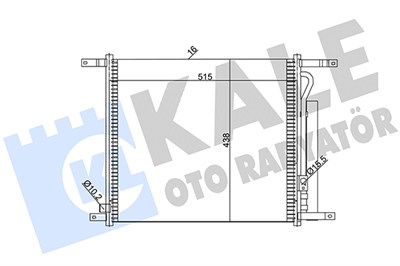 KLİMA RADYATÖRÜ ( KONDENSER ) KURUTUCULU AL/AL CHEVROLET AVEO / KALOS 1.2-1.4 08=> 515x428x16MM 