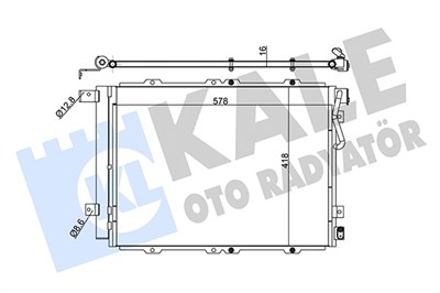 KLİMA RADYATÖRÜ ( KONDENSER ) KURUTUCULU AL/AL KIA SORENTO I 2.4 02=>, 3.3 V6 06=>, 3.3 V6 4WD 07=>, 3.5 V6 4WD 02=>, 2.5 CRDI 02=> 