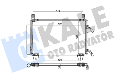 KLİMA RADYATÖRÜ ( KONDENSER ) KURUTUCULU AL/AL TOYOTA YARIS 1.0 VVT-I 05-11 (524x318x16) 