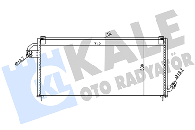 KLİMA RADYATÖRÜ ( KONDENSER ) KURUTUCULU AL/AL SUBARU FORESTER 2.0 AWD 08-13, 10=>, 2.5 AWD 08-13, 2.0 D AWD 08-13 (720x308x16) 