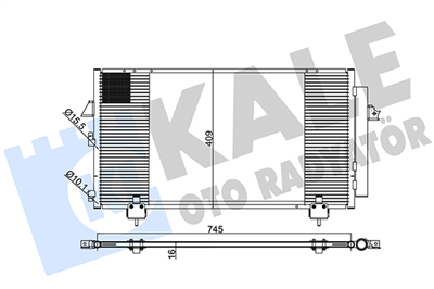 KLİMA RADYATÖRÜ ( KONDENSER ) KURUTUCULU AL/AL TOYOTA RAV 4 II 2.0 4WD 00-05, 2.0 D 4WD 01-05 (745x410x16) 