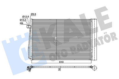 KLİMA RADYATÖRÜ ( KONDENSER ) KURUTUCULU AL/AL BMW 5 SERİSİ E60 03-10, 6 SERİSİ E63 05-10, 7 SERİSİ E65, E66, E67 01-08 