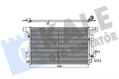 KLİMA RADYATÖRÜ ( KONDENSER ) KURUTUCULU AL/AL CITROEN C4 , AIRCROSS , PEUGEOT 4007 , 4008 , MITSUBISHI ASX , LANCER , OUTLANDER II 637x429x16MM 