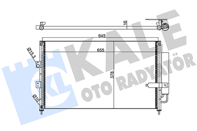 KLİMA RADYATÖRÜ ( KONDENSER ) KURUTUCULU AL/AL HONDA CIVIC VII 1.3 IMA 10-12, 1.6 05=>, 1.8 05-12 (625X375X17) 