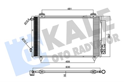 KLİMA RADYATÖRÜ ( KONDENSER ) KURUTUCULU AL/AL TOYOTA COROLLA 630x382x16MM 