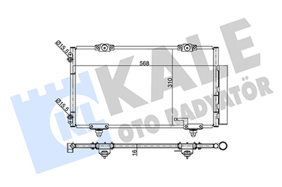 KLİMA RADYATÖRÜ ( KONDENSER ) KURUTUCULU AL/AL TOYOTA AVENSIS 1.6-1.8-2.0 97-00, 2.0 TD 97-03 