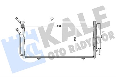 KLİMA RADYATÖRÜ ( KONDENSER ) KURUTUCULU AL/AL SUBARU IMPREZA 1.6 AWD 00-09, 2.0 I AWD 00-09, 2.5 I WRX AWD 05-08 (670x318x16) 