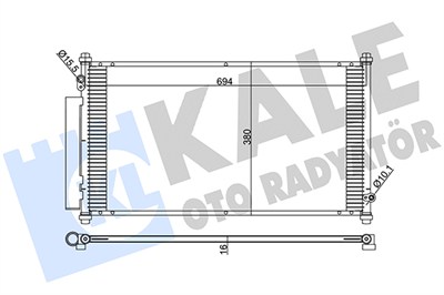 KLİMA RADYATÖRÜ ( KONDENSER ) KURUTUCULU AL/AL HONDA JAZZ (714x380x16) 