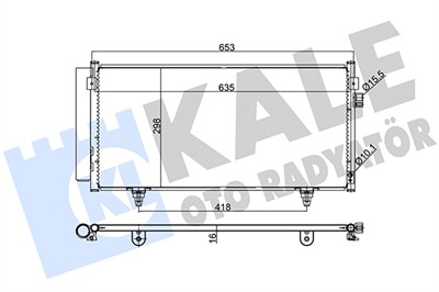 KLİMA RADYATÖRÜ ( KONDENSER ) KURUTUCULU AL/AL SUBARU FORESTER 2.0 AWD 08-13, 10=>, 2.5 AWD 08-13, 2.0 D AWD 08-13, IMPREZA 1.5 AWD 08-12, 2.5 AWD 08-11, 2.0 D AWD 09-12 (640x298x16) 