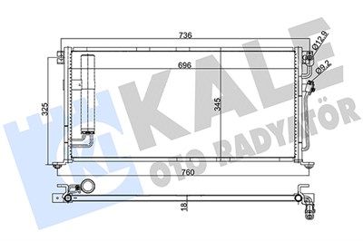 KLİMA RADYATÖRÜ ( KONDENSER ) KURUTUCULU MITSUBISHI LANCER VII 1.3-2.0 03-13 (696x338x16) 