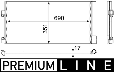 KLİMA RADYATÖRÜ OTO.-MEK. RENAULT LAGUNA III 1.6 16V 07-15, 2.0 16V 07-12, 2.0 16V T 07-15, 2.0 GT 08-15, 3.5 V6 08-15, 1.5 DCI 07-15, 2.0 DCI 07-15 