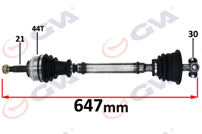 KOMPLE AKS SOL MEGANE I 1.4/1.6 96-03 ABS Lİ 44DİŞ 647mm