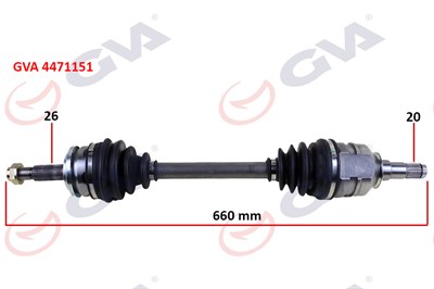 KOMPLE AKS SOL TOYOTA AURIS. COROLLA 1.4L 1NDTV NDE150 D-4D dizel 07-13 26x20 komple boy 660mm