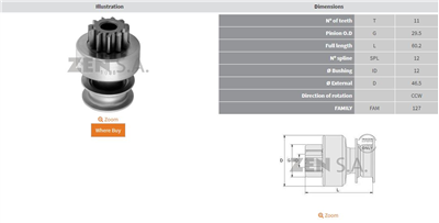 MARŞ DİŞLİSİ 11 DİŞ LADA SAMARA 1.1 - 1.3 - 1.5 (CCW) 