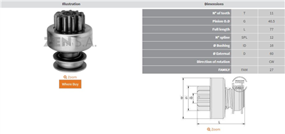 MARŞ DİŞLİSİ 11 DİŞ NISSAN CABSTAR 3.3 DIZEL - FORKLIFT DIZEL 